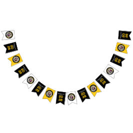 Bandeirinha Modern Yell Black White Graduation Photo