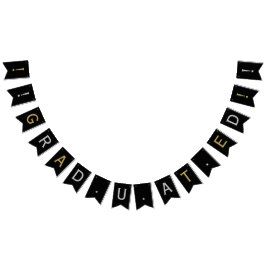 Bandeirinha Moderno clássico graduado, prata e Dourado em pret