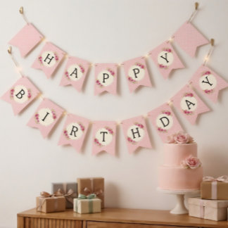 Bandeirinha Moldura de Rosas Vintage Shabby Chic