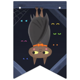 Bandeirinha Morcego Vampiro de Halloween Fofo Preto