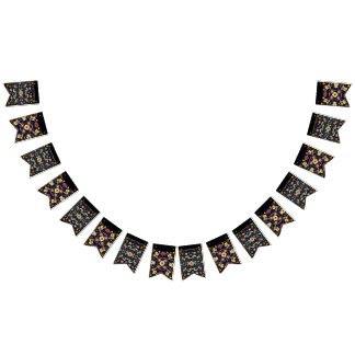 Bandeirinha Mosaico Floral Vintage Mal-Humorado