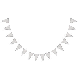 Bandeirinha Motif floral refinado em branco e cinza, presenti