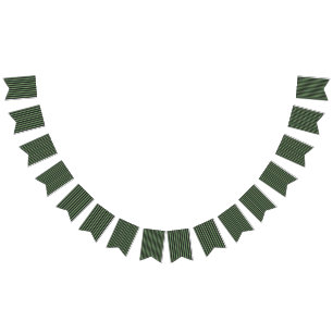 Bandeirinha Na moda Vintage Olive Sage Green Black 3D Striped