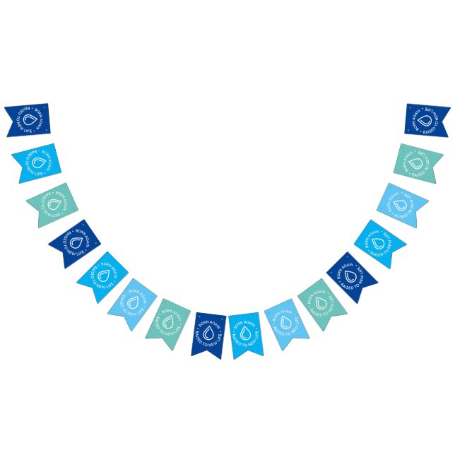 Bandeirinha Nascer Novamente Banner de Bunting Baptism (Todos)