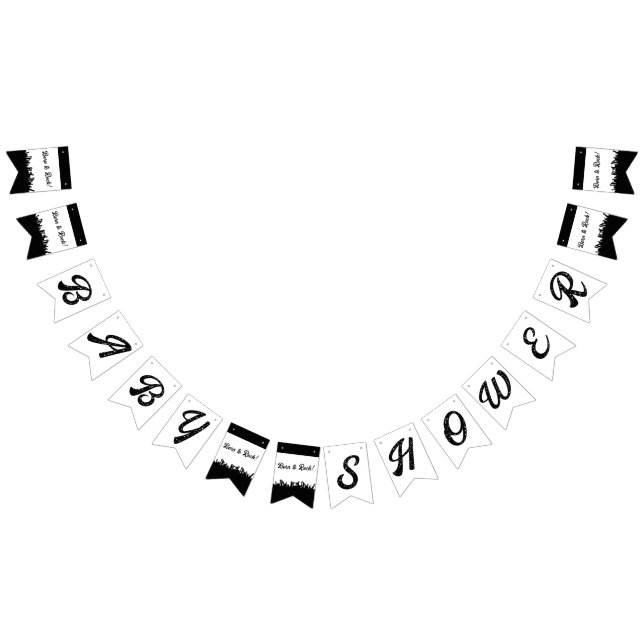 Bandeirinha Nascer para Rock! Chá de fraldas Rock'n'Roll Conce (Todos)