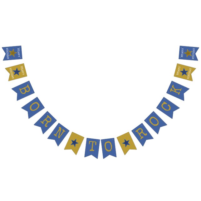 Bandeirinha Nascer para Rock Star Festa de aniversário Banner  (Todos)