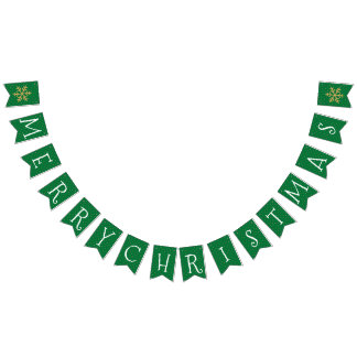 Bandeirinha Natal verde e Dourado