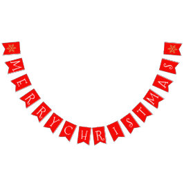 Bandeirinha Natal vermelho e Dourado