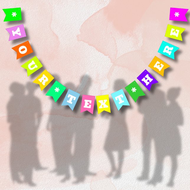 Bandeirinha Neon Mix Cor Sólida | Personalizado (Criador carregado)