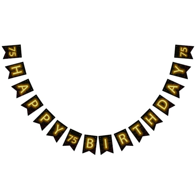 Bandeirinha Neon Sign on Brick para o 75º aniversário (Todos)