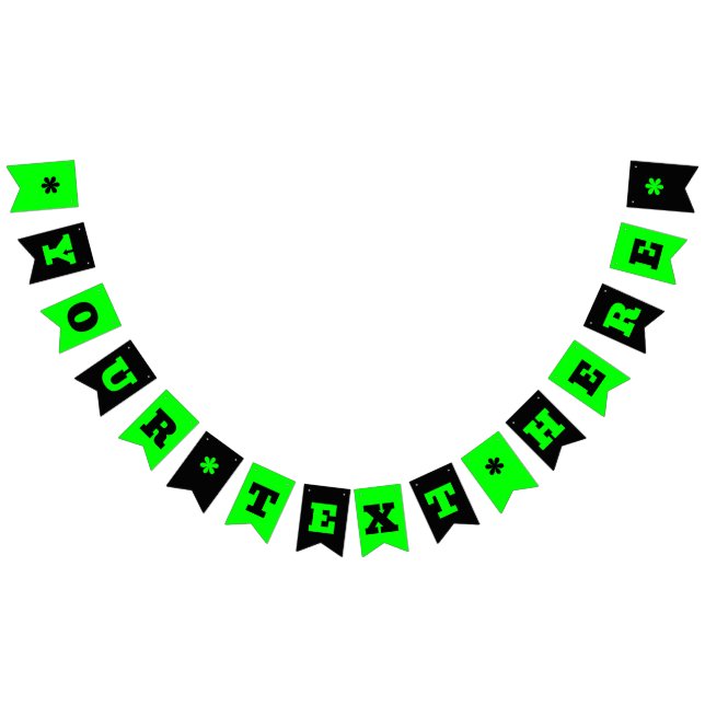 Bandeirinha Neon Verde Elétrico e Preto | Personalize  (Todos)