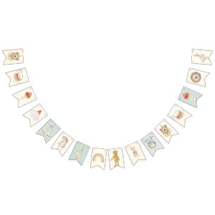 Bandeirinha Noite de Bebê de Brinquedos de madeira de algodão