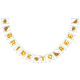 Bandeirinha Noiva Abelha | Chuveiro de Noiva Floral Aquarela