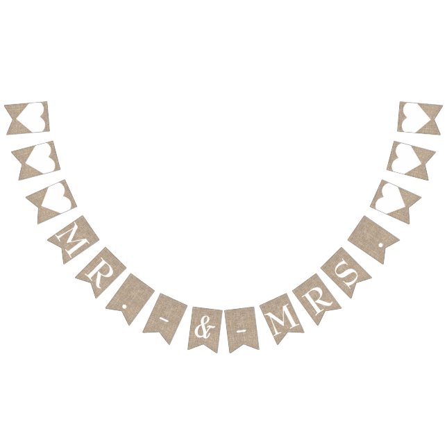 Bandeirinha Noivado do Sr. e Sra. Burlap Chá de Panela de Noiv (Todos)