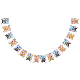 Bandeirinha Nome Personalizado Cor-de-Rosa Azul e Lion Cub