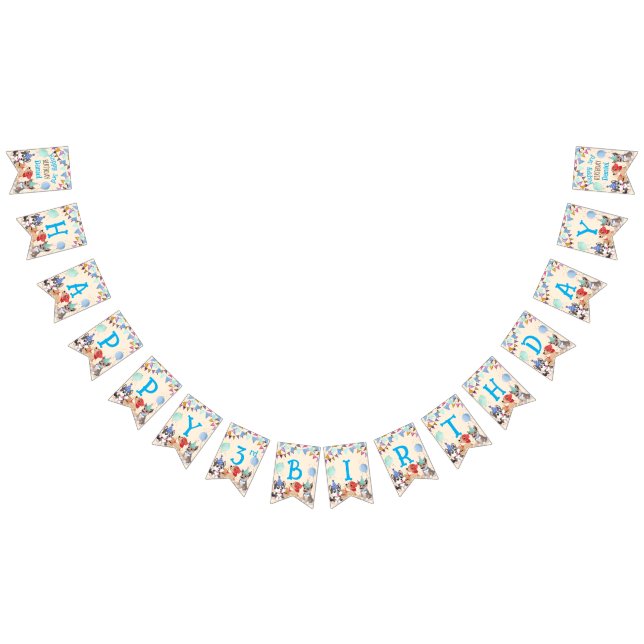 Bandeirinha Nome personalizado do grupo de filhotes bonitos (Todos)