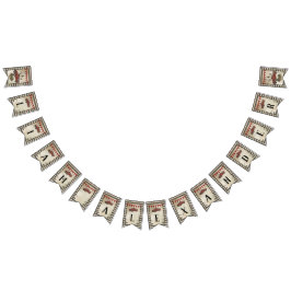 Bandeirinha Nome vermelho do berçário do menino do caminhão do