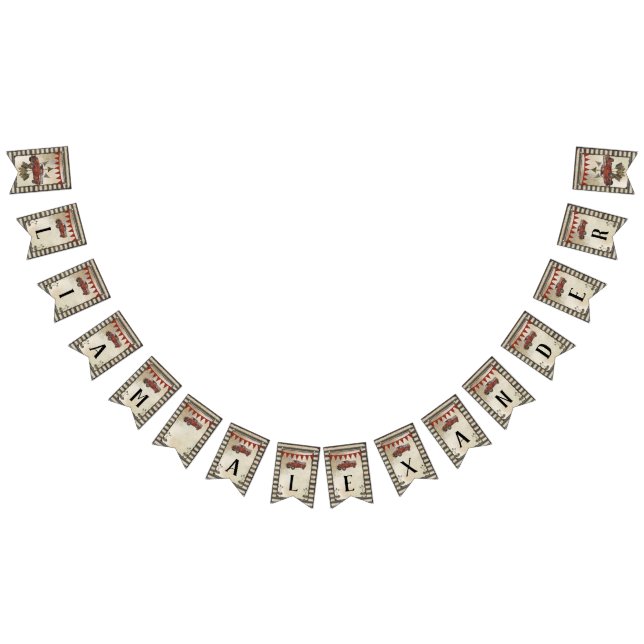 Bandeirinha Nome vermelho do berçário do menino do caminhão do (Todos)