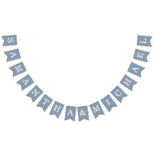 Bandeirinha Nomes de noiva azul e noiva de casamento simples