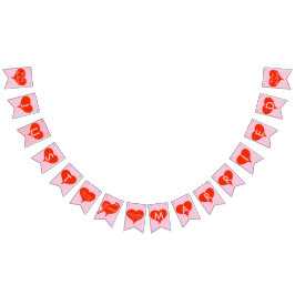 Bandeirinha Nós ligamos a faixa de casamento do Coração Vermel