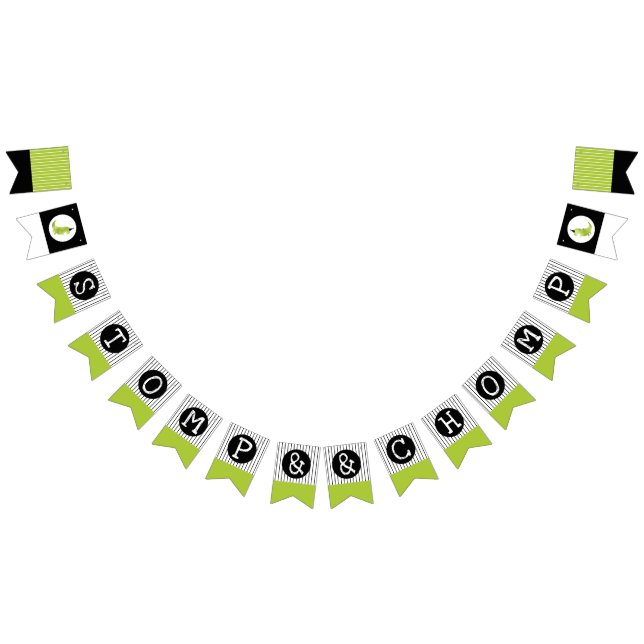 Bandeirinha O aniversário do dinossauro Stomp e Chomp o verde (Todos)