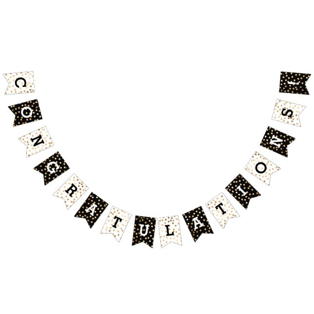 Bandeirinha O brilho Dourado do falso branco preto pontilha (Todos)