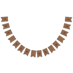 Bandeirinha O Novo Casamento do Sr. & Sra. Rustic Kraft