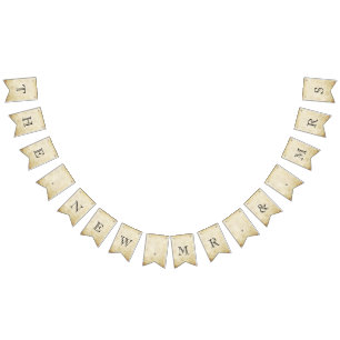 Bandeirinha O novo Sr. e Sra. Casamento vintage