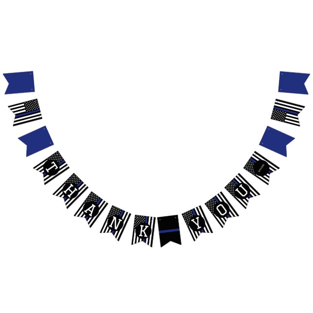 Bandeirinha Obrigado Oficiais Polícia fina linha azul (Todos)