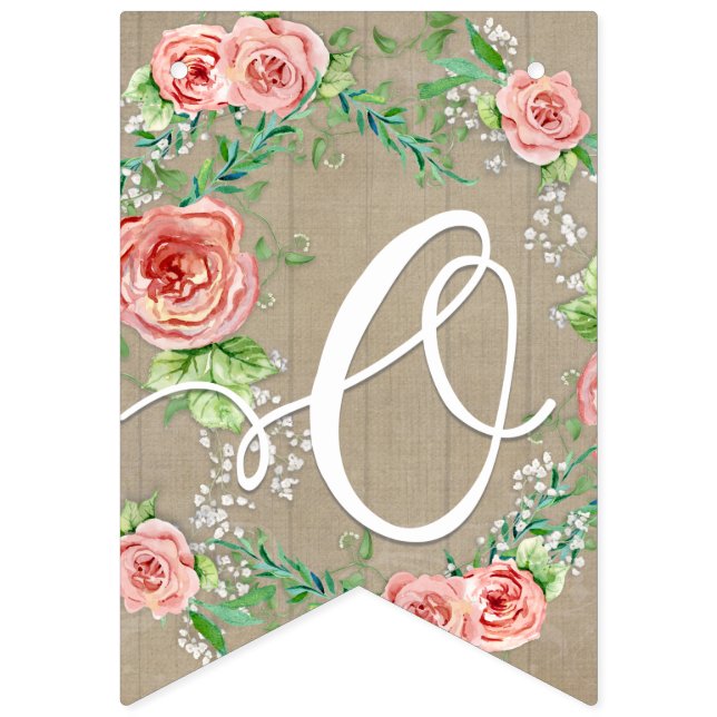 Bandeirinha Oh, Chá de Bebê, Sala de Enfermeira BOHO, Rosa Pen (Terceira bandeira)