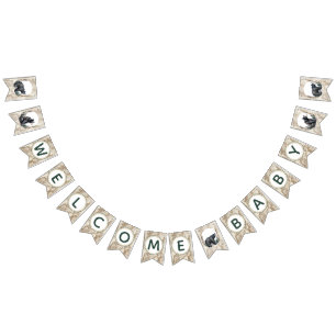 Bandeirinha Oh Menino Woodland Bear Adventure Bem-vindo Banner