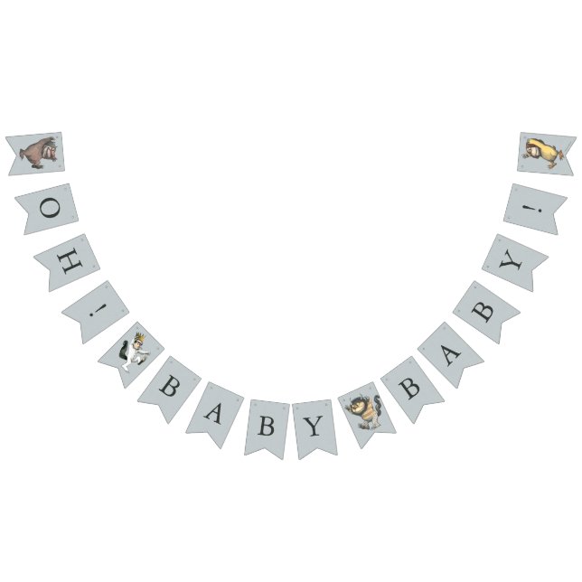 Bandeirinha Onde as coisas selvagens são Chás de fraldas (Todos)