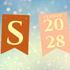 Bandeirinha Orange Modern Graduation Party Congratulations