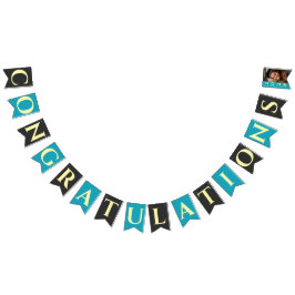 Bandeirinha Orange Modern Graduation Photo Congratulations