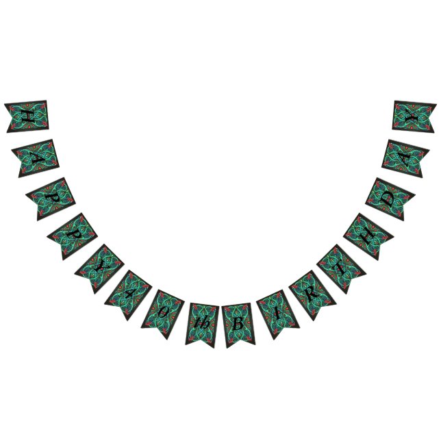 Bandeirinha Ornamentado Aniversário Irlandês Celta Knot Red Dr (Todos)