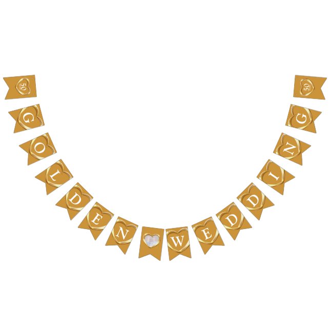 Bandeirinha Ouro de casamento, 50º aniversário de fotos (Todos)