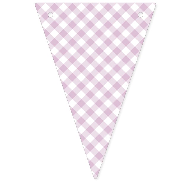 Bandeirinha Outono Antigo Gingham Retro | Lilás Quente (Primeira Bandeira)