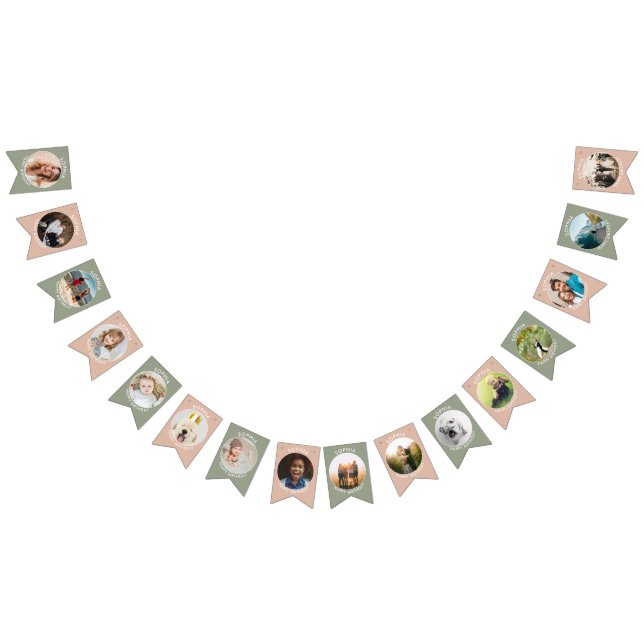 Bandeirinha Pacote de aniversário personalizado do Modern Boho (Todos)