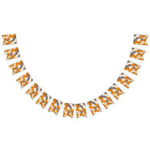 Bandeirinha Padrão de diagonal do gato preto branco do Ginger