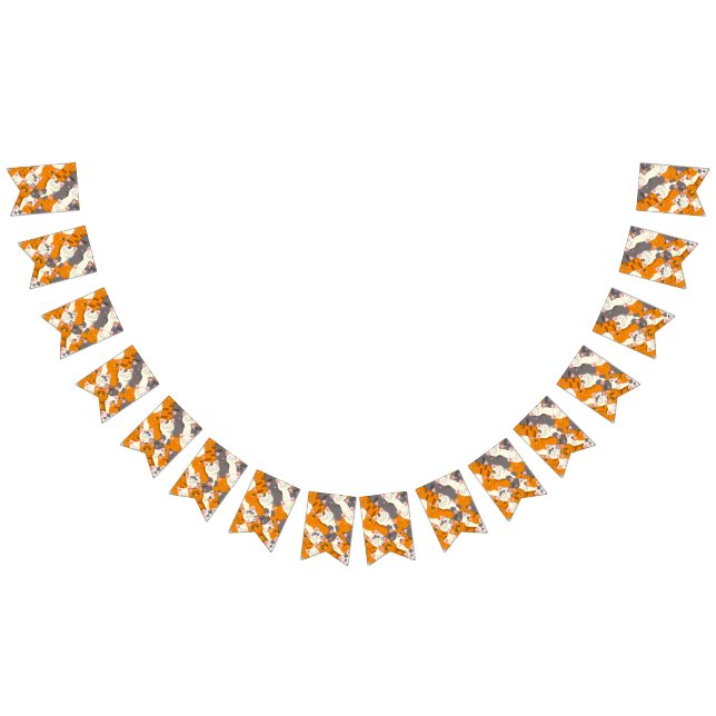 Bandeirinha Padrão de diagonal do gato preto branco do Ginger (Todos)