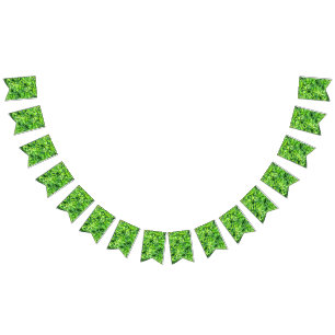 Bandeirinha Padrão de Folhas Verde Lush - Botânica da Natureza