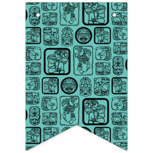 Bandeirinha Padrão de máscara antiga 1 da MAYA tribal