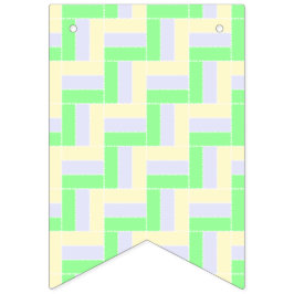 Bandeirinha Padrão de Retângulos Pastel com Linhas Tracejadas 