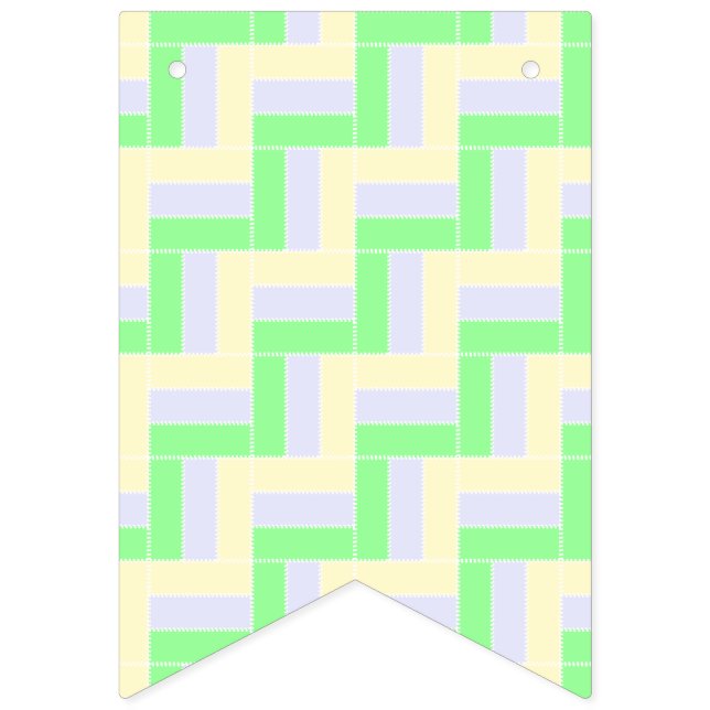 Bandeirinha Padrão de Retângulos Pastel com Linhas Tracejadas  (Primeira Bandeira)