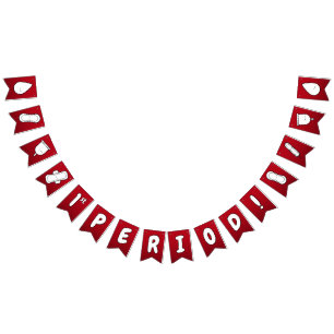 Bandeirinha Padrão de Tampão Vermelho Branco de 1rua Período