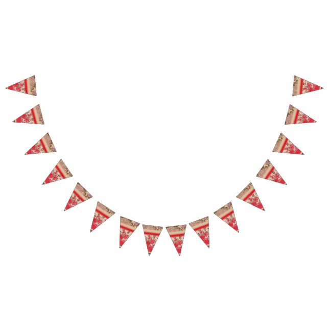 Bandeirinha Padrão de tecido colorido com floral intrincado (Todos)