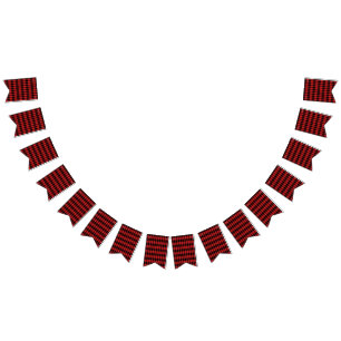 Bandeirinha Padrão de Xadrez de Buffalo Vermelho