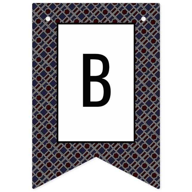 Bandeirinha Padrão Geométrico da Trendy, Festa de aniversário  (Segunda Bandeira)