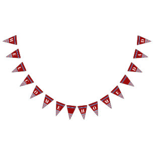 Bandeirinha Pai inicial de boas-vindas, Red White Strips cláss