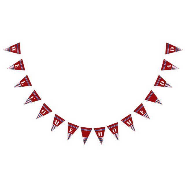 Bandeirinha Pai inicial de boas-vindas, Red White Strips cláss (Todos)